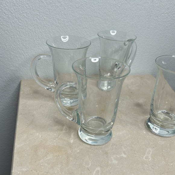 4 Glass Espresso Cups. 4.25” H - Picture 2 of 7